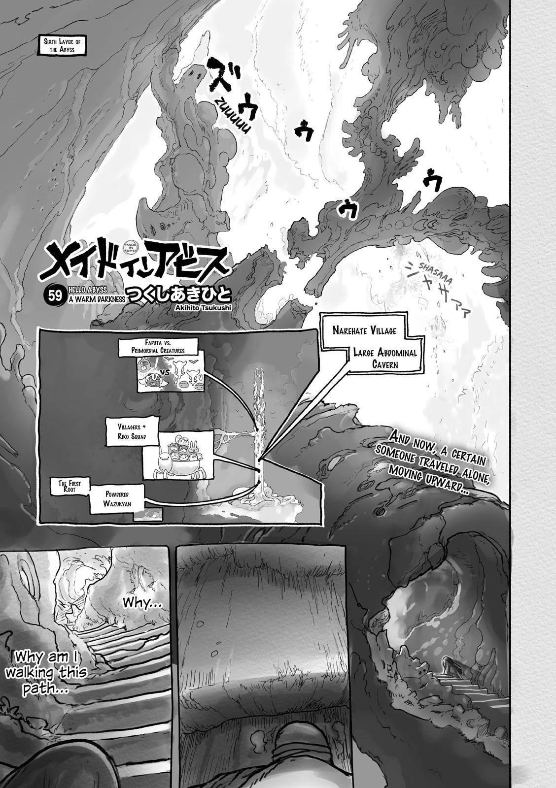 Made in Abyss Manga Chapter 59 page 1 - Warm Darkness